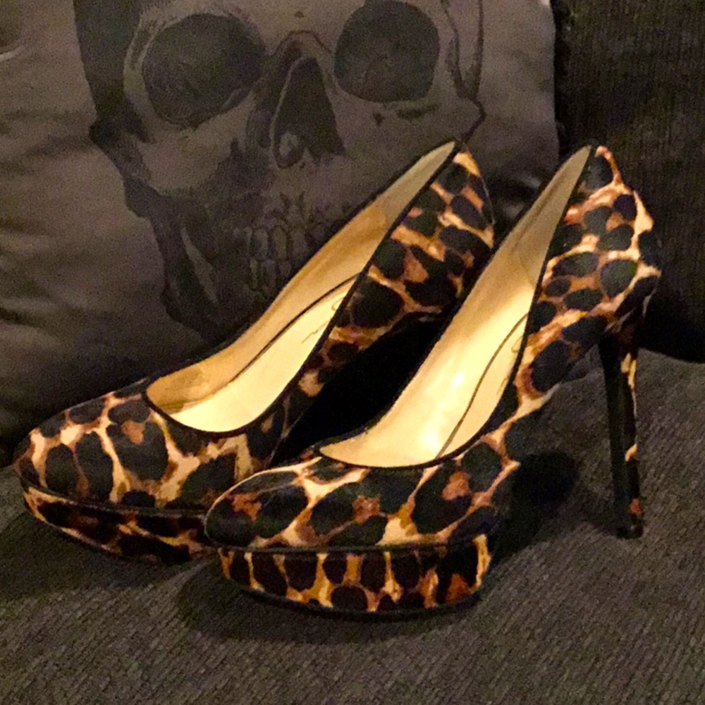 Jessica Simpson Leopard Print Platform Pumps